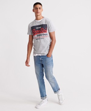 Superdry Organic Cotton Vintage Logo Férfi Pólók Szürke | PNODR0815